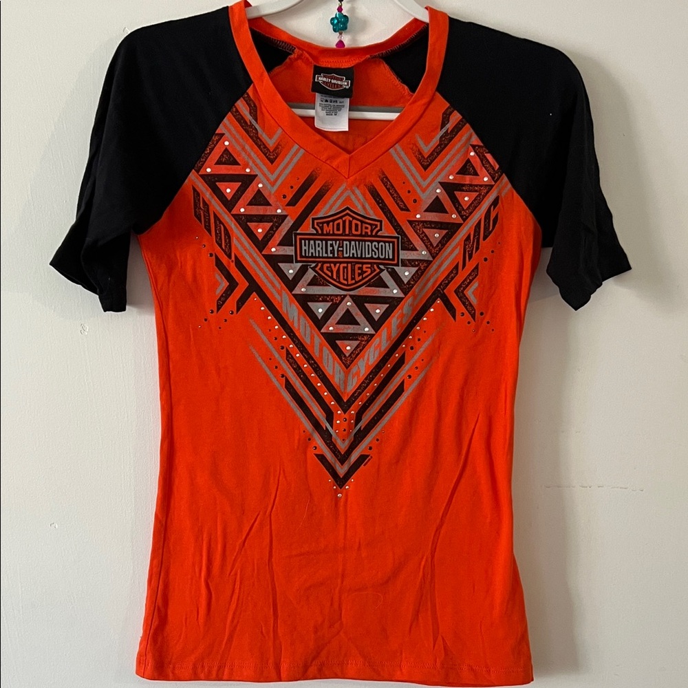 Harley-Davidson Tribal designs tee with Dealership logo on the back